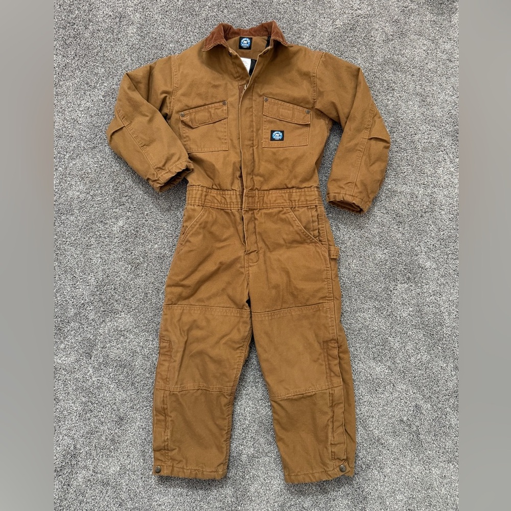 Polar King by KEY Youth Insulated Duck Canvas Coveralls - Brown - Size Small